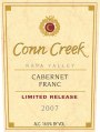 Conn Creek Limited Release Cabernet Franc 2007  Front Label