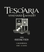 Tesoaria Vineyard & Winery Redacted 2014  Front Label