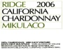 Ridge Mikulaco Chardonnay 2006 Front Label