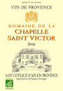 Domaine de la Chapelle Saint Victor Coteaux d'Aix en Provence Rose 2016  Front Label