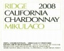 Ridge Mikulaco Chardonnay 2008  Front Label
