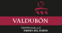 Valdubon Tempranillo 2016  Front Label