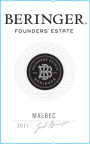 Beringer Founders Estate Malbec 2011 Front Label