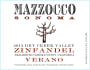 Mazzocco Verano Zinfandel 2013  Front Label