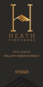 Heath Willow Creek District Syrah 2015  Front Label