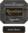 Rosenblum Cellars Annette's Reserve Zinfandel 2007  Front Label