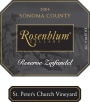 Rosenblum Cellars St Peter's Church Vineyard Reserve Zinfandel 2004  Front Label