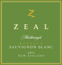 Zeal Sauvignon Blanc 2013  Front Label