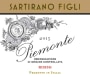 Sartirano Figli Cantine e Vigneti Piemonte Rosso 2015 Front Label