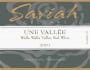 Saviah Une Vallee Red 2001 Front Label
