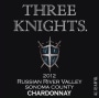Three Knights Russian River Valley Sonoma County Chardonnay 2012 Front Label