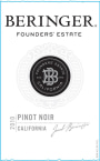 Beringer Founders Estate Pinot Noir 2010 Front Label