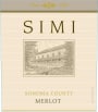 Simi Sonoma County Merlot 2010  Front Label