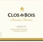 Clos du Bois Sonoma Reserve Merlot 2014  Front Label