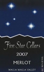 Five Star Cellars Merlot 2007 Front Label