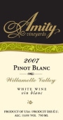 Amity Pinot Blanc 2007  Front Label