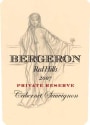 Bergeron Winery Private Reserve Cabernet Sauvignon 2007  Front Label