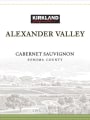 Kirkland Signature Alexander Valley Cabernet Sauvignon 2015  Front Label