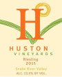 Huston Vineyards Riesling 2015 Front Label