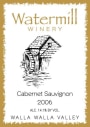 Watermill Walla Walla Valley Cabernet Sauvignon 2006  Front Label
