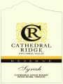 Cathedral Ridge Winery Reserve Syrah 2012  Front Label