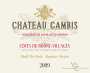 Chateau Cambis Cotes du Rhone Villages Red 2009 Front Label