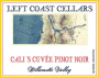 Left Coast Cellars Cali's Cuvee Pinot Noir 2010  Front Label