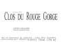 Cyril Fhal Clos du Rouge Gorge 2016  Front Label