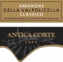 Antica Corte Amarone della Valpolicella Classico 2009 Front Label
