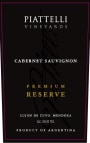 Piattelli Premium Reserve Cabernet Sauvignon 2016  Front Label