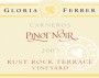 Gloria Ferrer Rust Rock Terrace Vineyard Pinot Noir 2007  Front Label
