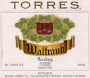 Torres Waltroud Riesling 2007  Front Label