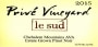 Prive Vineyard Le Sud Pinot Noir 2015  Front Label