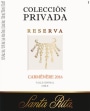 Santa Rita Santa Rita Coleccion Privada Reserva Carmenere , Rapel Valley 2016  Front Label
