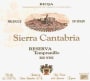 Sierra Cantabria Rioja Reserva 1999  Front Label