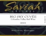 Saviah Big Sky Cuvee 2002 Front Label