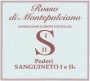Poderi Sanguineto Rosso di Montepulciano 2015 Front Label