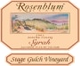Rosenblum Cellars Stage Gulch Vineyard Syrah 2001  Front Label