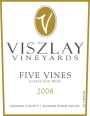 Viszlay Vineyards Five Vines 2008  Front Label