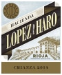 Hacienda Lopez de Haro Crianza 2014  Front Label