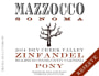 Mazzocco Pony Reserve Zinfandel 2014 Front Label