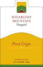 Sugarloaf Mountain Vineyard Pinot Grigio 2014 Front Label