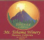 Mount Tehama Winery Syrah 2012  Front Label