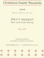 Au Bon Climat Clendenen Family Vineyards Petit Verdot 2004  Front Label