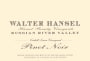 Walter Hansel Cahill Lane Vineyard Pinot Noir 2007  Front Label