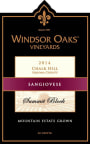 Windsor Oaks Vineyards & Winery Summit Block Sangiovese 2014  Front Label