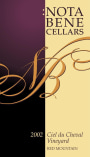Nota Bene Cellars Ciel du Cheval Vineyard 2002 Front Label