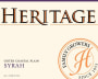 Heritage Vineyard Outer Coastal Plain Syrah 2014 Front Label