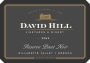 David Hill Winery Estate Reserve Pinot Noir 2014 Front Label