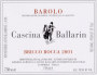 Cascina Ballarin Barolo Bricco Rocca 2001  Front Label